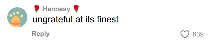 Comment on social media post reading ungrateful at its finest, reflecting reactions to Angel Tree gifts video.