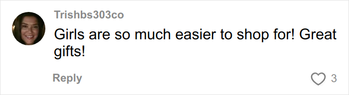 User comment about Christmas gift haul for daughter backlash on social media by a woman sharing shopping thoughts.