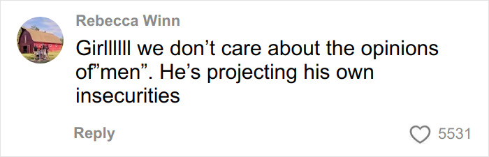Comment on social media expressing support against body-shaming and addressing insecurities in a text conversation. Comment on social media expressing support against body-shaming and addressing insecurities in a text conversation.