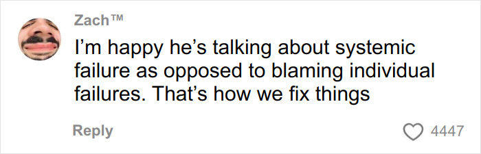 Comment from Zach about systemic failure and fixing issues, related to Tylor Chase's co-star and Nickelodeon star update.
