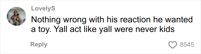 Social media comment reacting to son's reaction to Angel Tree gifts, sparking debate on gratitude and childhood expectations. Social media comment reacting to son's reaction to Angel Tree gifts, sparking debate on gratitude and childhood expectations.