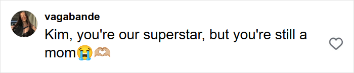 Comment on social media reacting emotionally with crying and heart hands emojis to a post about North West's controversial new look.