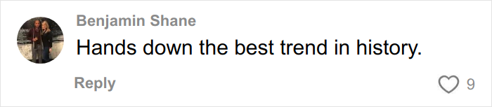 Comment by Benjamin Shane praising a new trend with 9 likes, highlighting young Black men's participation in style transformation.