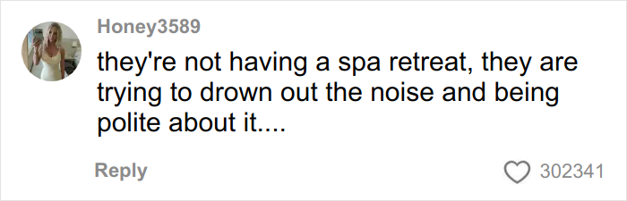 User comment discussing parents and kids on an airplane trying to drown out noise politely in a social media reply.