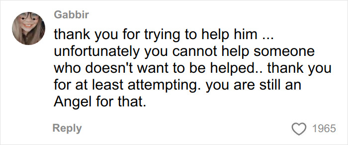 Comment from Gabbir expressing gratitude for help attempts despite ongoing struggles of Nickelodeon star. Comment from Gabbir expressing gratitude for help attempts despite ongoing struggles of Nickelodeon star.