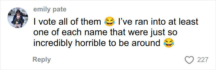 Comment by Emily Pate expressing frustration with rude millennial women and referencing a new Gen Z name for them.