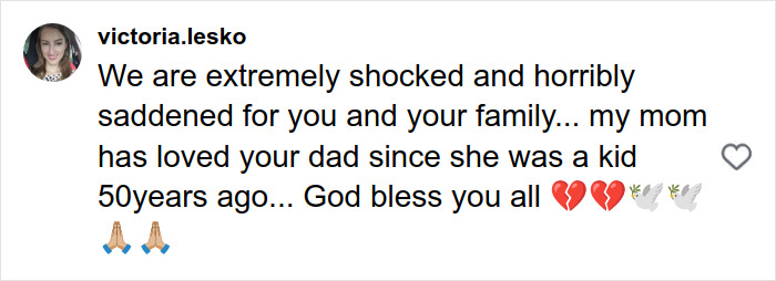 Instagram comment expressing shock and sorrow over Rob Reiner's daughter’s post before parents found slain in LA home. Instagram comment expressing shock and sorrow over Rob Reiner's daughter’s post before parents found slain in LA home.