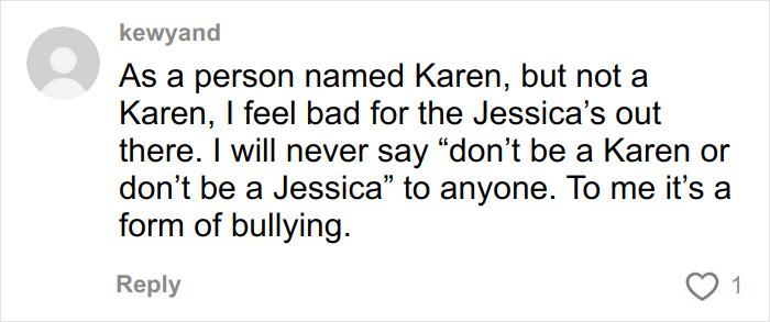 Comment expressing frustration about the Karen era ending as Gen Z declares new name for rude millennial women.