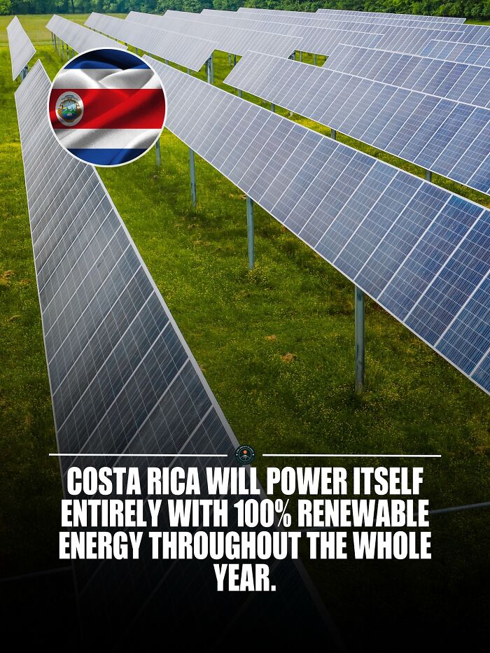 Solar panels generating renewable energy in Costa Rica, highlighting facts about sustainable energy worldwide.
