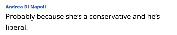 Comment by Andrea Di Napoli discussing political views related to Jason Bateman and sister Justine raising eyebrows. Comment by Andrea Di Napoli discussing political views related to Jason Bateman and sister Justine raising eyebrows.