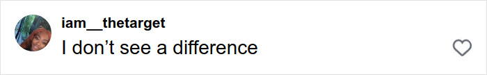 Comment from user iam__thetarget stating they do not see a difference, relating to Jenelle Evans' drastic mommy makeover. Comment from user iam__thetarget stating they do not see a difference, relating to Jenelle Evans' drastic mommy makeover.