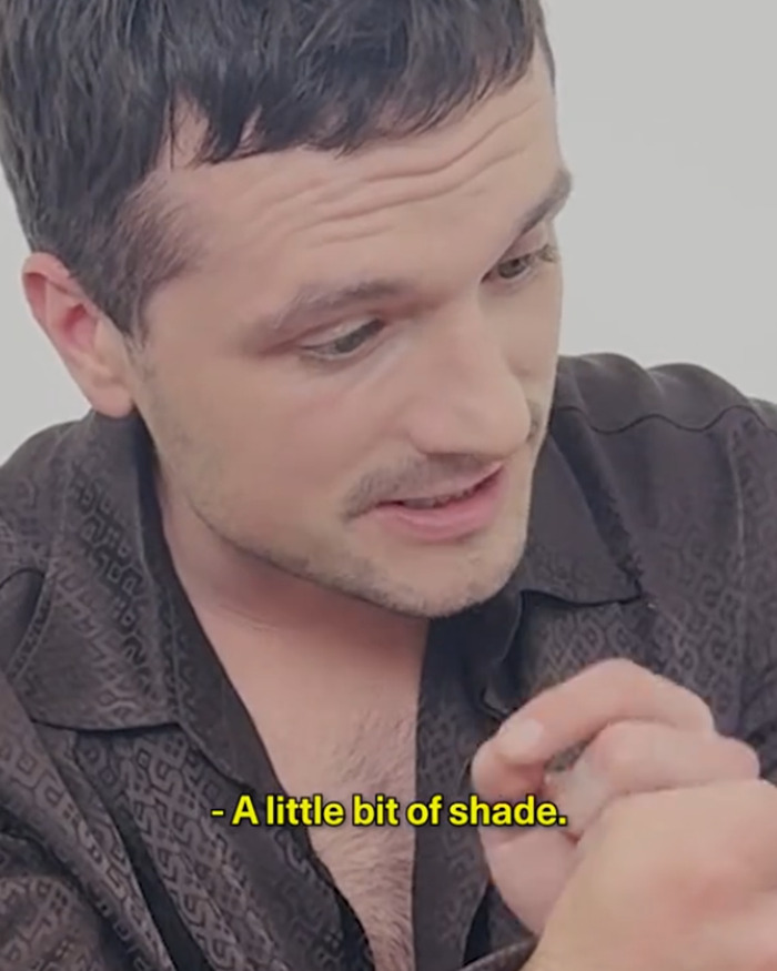 Josh Hutcherson making a snarky comment during an interview that sparked debate online about Taylor Swift. Josh Hutcherson making a snarky comment during an interview that sparked debate online about Taylor Swift.