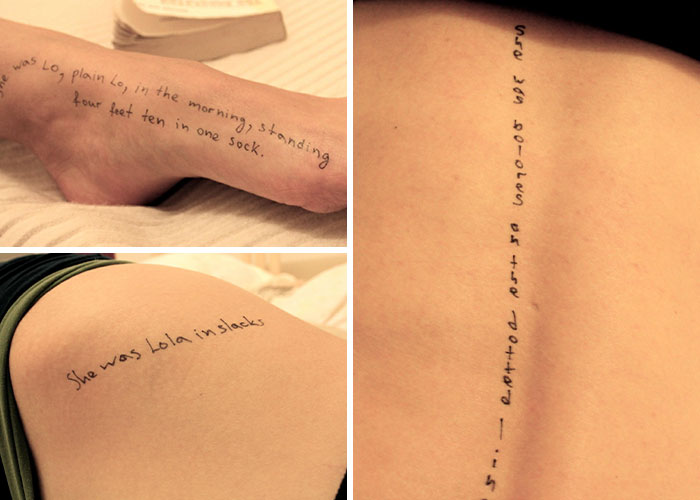 Close-up of photos showing women marked with disturbing messages written on their skin from new Epstein files.