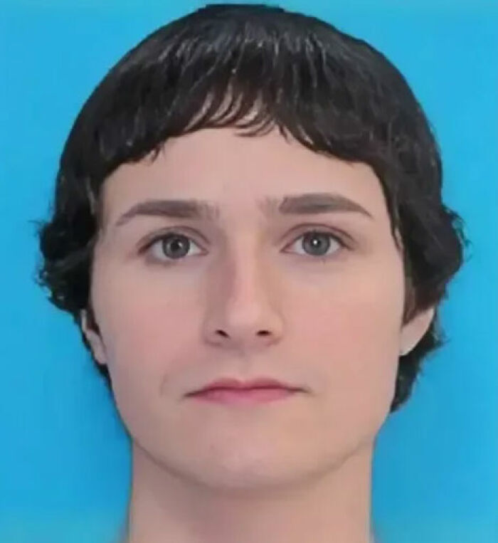 Close-up portrait of a trans Muslim woman against a blue background related to sentencing news after parents' passing.