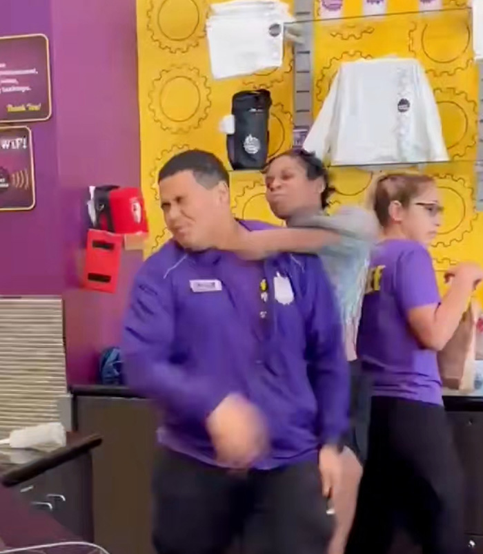 Woman at Miami gym punching employee in the face during confrontation over a simple request inside gym facility.