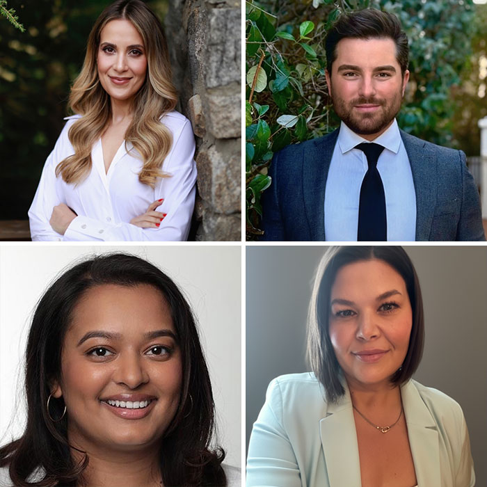 Four PR gurus posing individually in professional settings, illustrating experts linked to PR gurus cutting ties with Prince Harry and Meghan Markle. Four PR gurus posing individually in professional settings, illustrating experts linked to PR gurus cutting ties with Prince Harry and Meghan Markle.