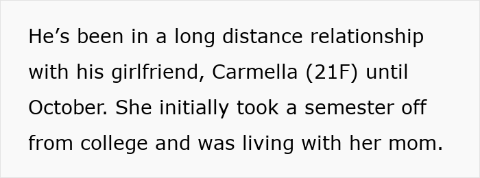 Text excerpt about a mom accused of embarrassing son’s girlfriend who offered to cook meals while staying with her mom. Text excerpt about a mom accused of embarrassing son’s girlfriend who offered to cook meals while staying with her mom.