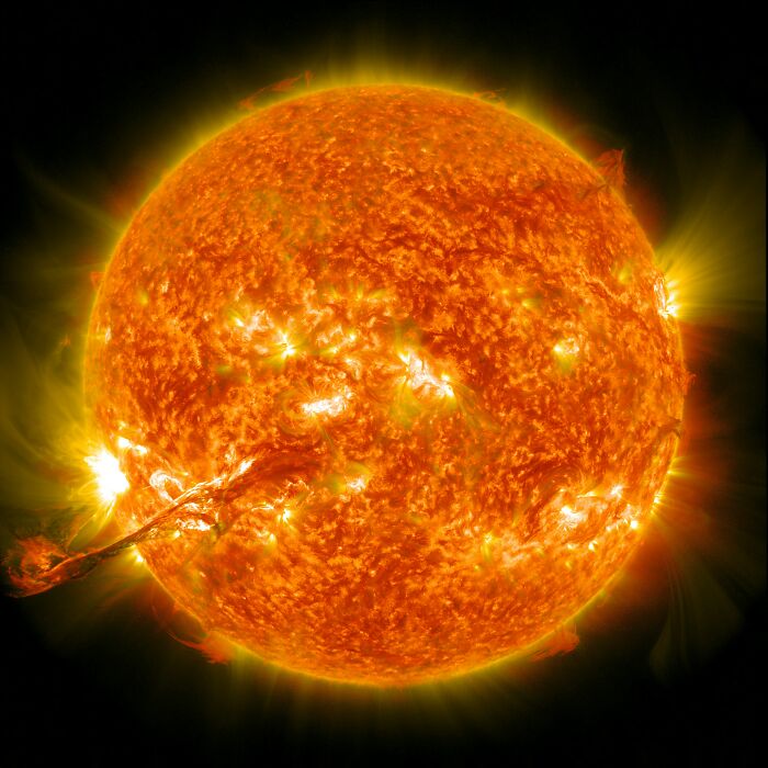 Close-up of the sun showing solar flares illustrating disturbing science facts about our star we rarely consider.