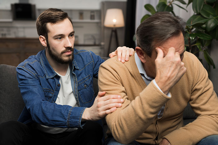 Teen comforting distressed dad after years of cutting off late wife’s family, facing demands to welcome new baby. Teen comforting distressed dad after years of cutting off late wife’s family, facing demands to welcome new baby.