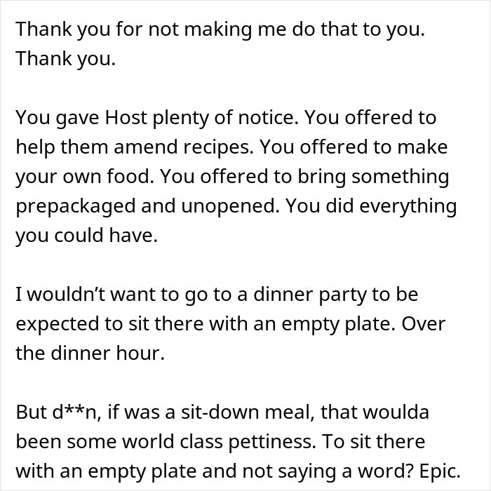 Text showing frustration about no vegan options at Christmas Eve dinner, emphasizing bringing own food and empty plate situation. Text showing frustration about no vegan options at Christmas Eve dinner, emphasizing bringing own food and empty plate situation.