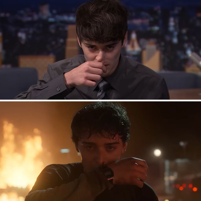 Noah Schnapp scene recreation with emotional expression amid backlash for acting in new Stranger Things season