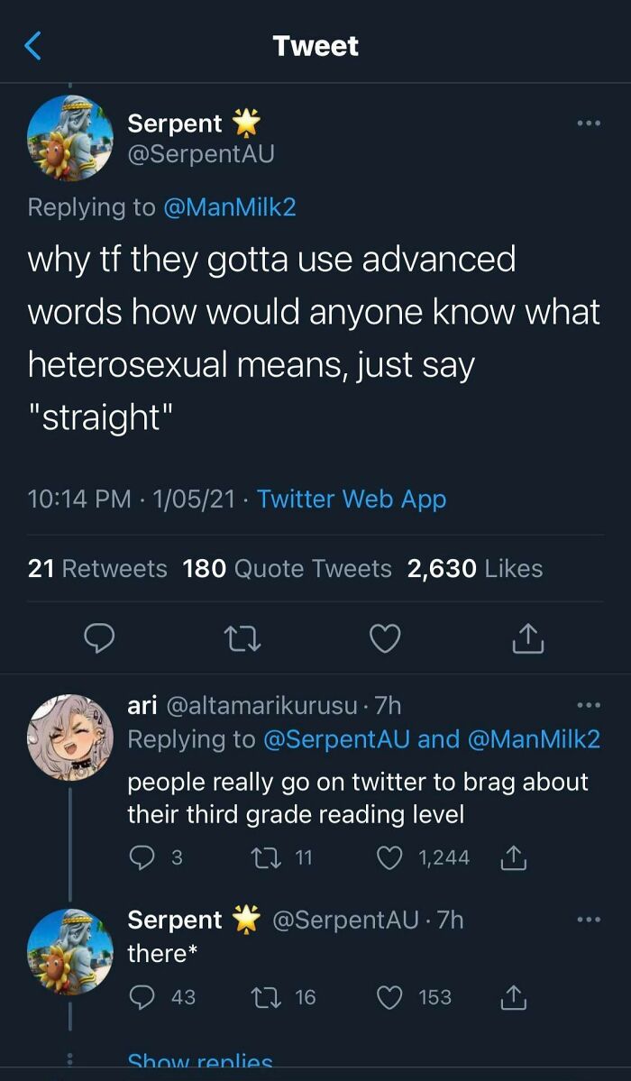 Twitter exchange showing a humorous fail in spelling and word usage, illustrating attempts to fix others and fail hilariously.