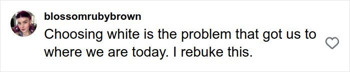 User comment on Pantone’s controversial Color of the Year choice, sparking online debate over accusations of racism.