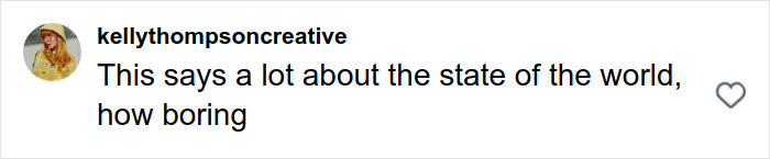 User comment on social media expressing boredom about current global issues during Pantone’s color controversy online debate.