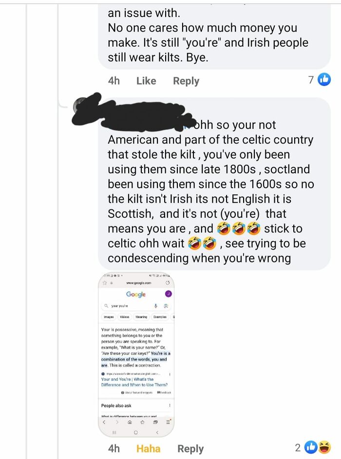 Online argument showing failed attempts to correct grammar and history, highlighting hilarious misunderstandings and mistakes.