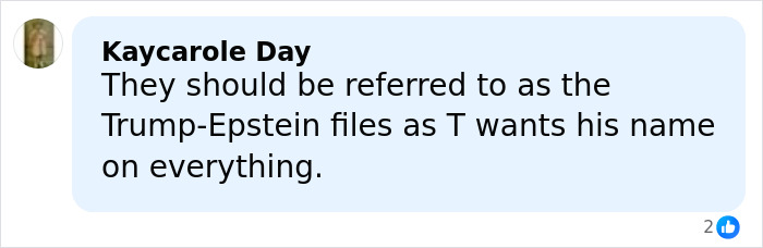 Screenshot of a social media comment discussing Trump-Epstein files as new chilling toddler's foot photo emerges. Screenshot of a social media comment discussing Trump-Epstein files as new chilling toddler's foot photo emerges.