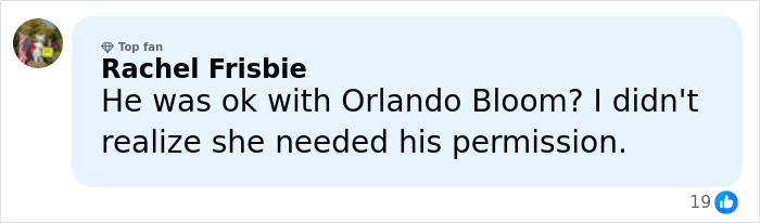 Commenter Rachel Frisbie reacting to Russell Brand's bitter response to ex-wife Katy Perry's relationship with Justin Trudeau.