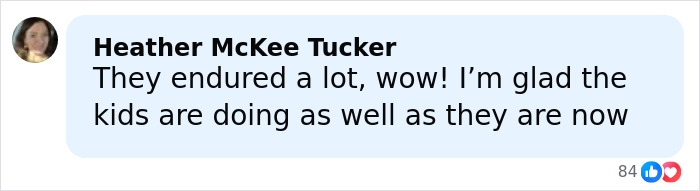 Screenshot of a Facebook comment expressing relief that children affected by dad's disturbing behavior on mountain are doing well.