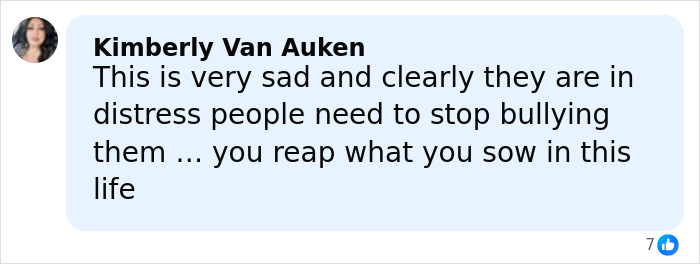Comment by Kimberly Van Auken expressing sadness about distress and bullying related to Sharon Osbourne and Kelly’s heartbreaking weight loss. Comment by Kimberly Van Auken expressing sadness about distress and bullying related to Sharon Osbourne and Kelly’s heartbreaking weight loss.