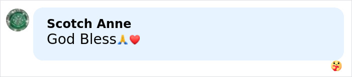 Comment reading God Bless with praying hands and heart emojis, related to schoolboy lost life after Squid Game prank. Comment reading God Bless with praying hands and heart emojis, related to schoolboy lost life after Squid Game prank.