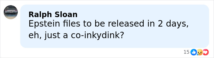 Comment by Ralph Sloan discussing the upcoming release of Epstein files with a skeptical tone. Comment by Ralph Sloan discussing the upcoming release of Epstein files with a skeptical tone.
