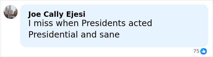 Comment about presidential behavior on social media, reflecting on leadership and sanity in public discourse. Comment about presidential behavior on social media, reflecting on leadership and sanity in public discourse.