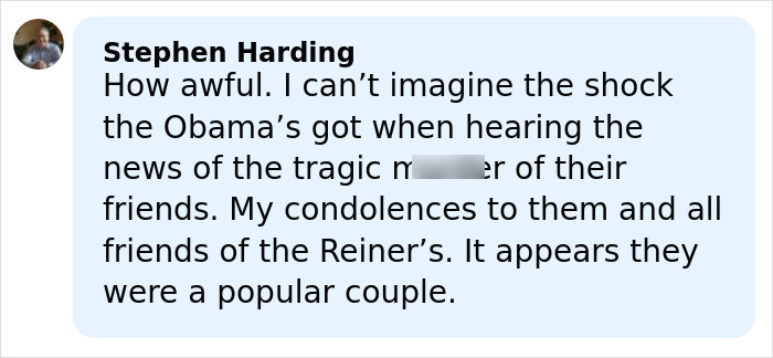 Comment discussing Michelle Obama reacting to Rob Reiner tragedy amid claims of fake syndrome by Trump. Comment discussing Michelle Obama reacting to Rob Reiner tragedy amid claims of fake syndrome by Trump.