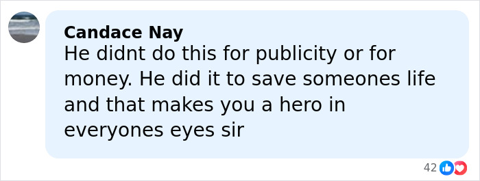 Screenshot of social media comment praising Bondi Beach hero for saving a life without seeking publicity or money. Screenshot of social media comment praising Bondi Beach hero for saving a life without seeking publicity or money.