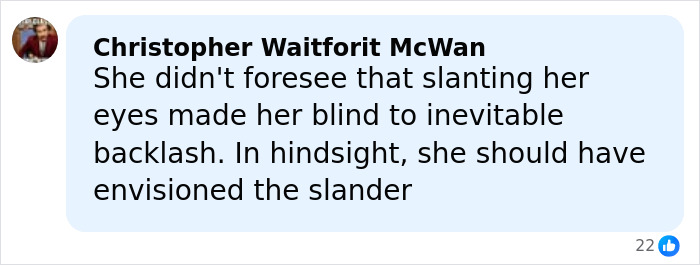 Comment by Christopher Waitforit McWan discussing backlash over racist gesture by beauty queen linked to Japan government and Finland. Comment by Christopher Waitforit McWan discussing backlash over racist gesture by beauty queen linked to Japan government and Finland.