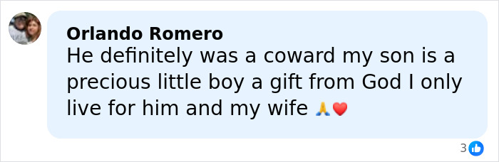 Screenshot of a Facebook comment by Orlando Romero expressing emotions during a heated NFL argument with family. Screenshot of a Facebook comment by Orlando Romero expressing emotions during a heated NFL argument with family.