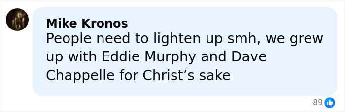 Comment from Mike Kronos discussing comedians Eddie Murphy and Dave Chappelle in reaction to controversy around Jurassic World star BD Wong. Comment from Mike Kronos discussing comedians Eddie Murphy and Dave Chappelle in reaction to controversy around Jurassic World star BD Wong.