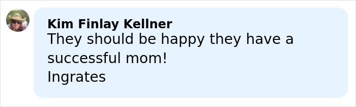 User comment box with text saying fans believe Kim Kardashian's Christmas card failure reflects kids' home life. User comment box with text saying fans believe Kim Kardashian's Christmas card failure reflects kids' home life.