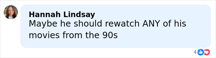Comment by Hannah Lindsay reflecting on Brendan Fraser’s career, mentioning his movies from the 90s after Oscar victory. Comment by Hannah Lindsay reflecting on Brendan Fraser’s career, mentioning his movies from the 90s after Oscar victory.