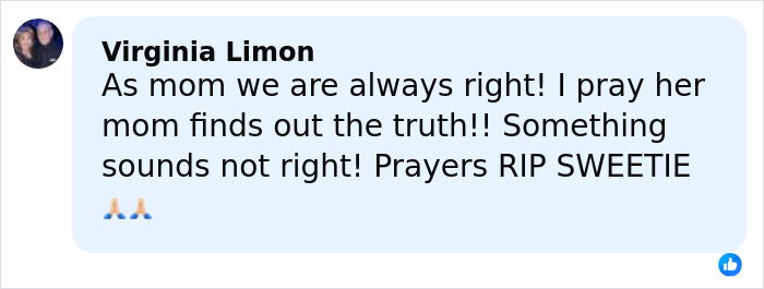 Comment expressing a mother’s hope to find the truth after crucial clue found on late cheerleader’s phone.