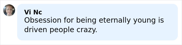 Comment expressing concern about obsession with eternal youth causing harm, related to plastic surgery risks in Vietnam. Comment expressing concern about obsession with eternal youth causing harm, related to plastic surgery risks in Vietnam.