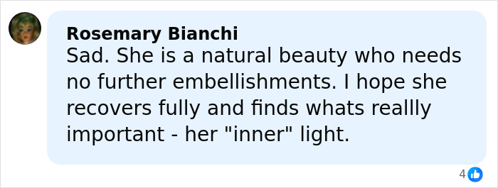 Comment expressing hope for recovery of a mom on life support after plastic surgery in Vietnam.