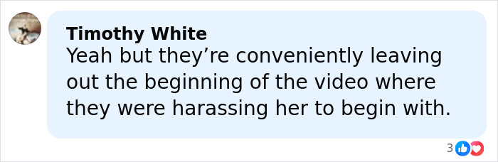 Screenshot of a social media comment discussing harassment related to racist Cinnabon employee incident with Somali couple. Screenshot of a social media comment discussing harassment related to racist Cinnabon employee incident with Somali couple.