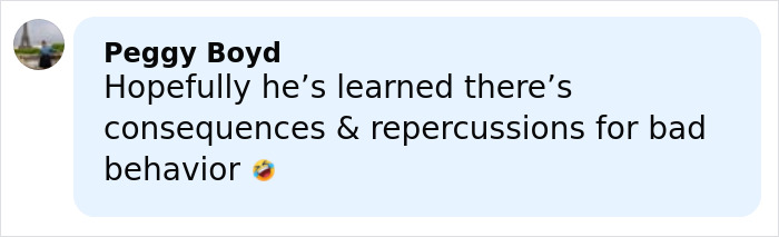 Comment by Peggy Boyd discussing consequences and repercussions related to James Franco being cast out of Hollywood.