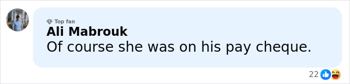 Comment by Ali Mabrouk expressing skepticism about Dame Judi Dench’s defense of Harvey Weinstein causing outrage online.