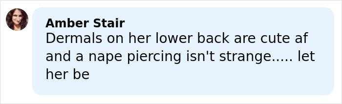 Comment about Cardi B getting new neck and back piercings with mixed opinions on their appearance and trendiness. Comment about Cardi B getting new neck and back piercings with mixed opinions on their appearance and trendiness.